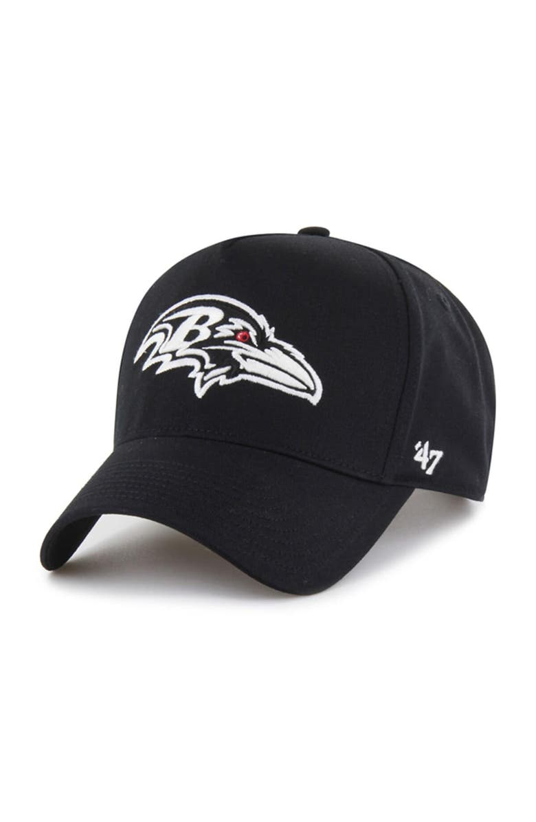 '47 Men's '47 Black Baltimore Ravens Foundation Offside Adjustable Hat, Alternate, color, 