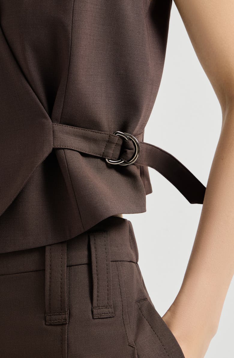 Brunello Cucinelli Tropical Luxury wool vest, Alternate, color, Cocoa