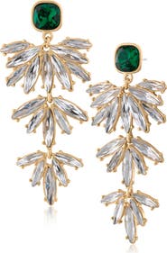 JARDIN Crystal Tiered Drop Earrings