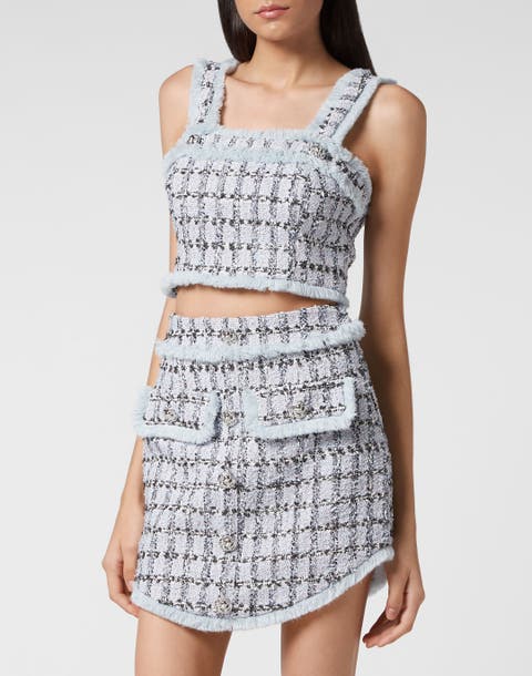 Tweed Cropped Top Women