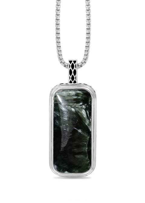 Seraphinite Sterling Silver Men Tag Necklace