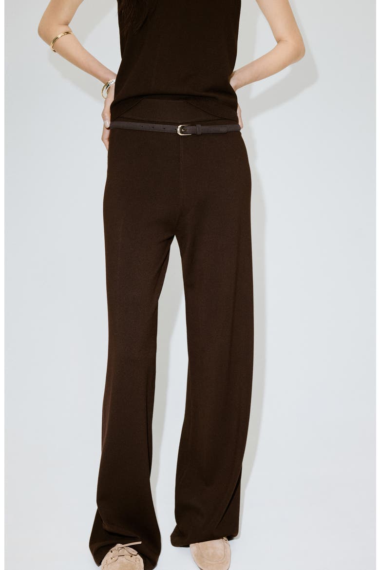 Knit Wide Leg Trousers, Alternate, color, CHOCOLATE