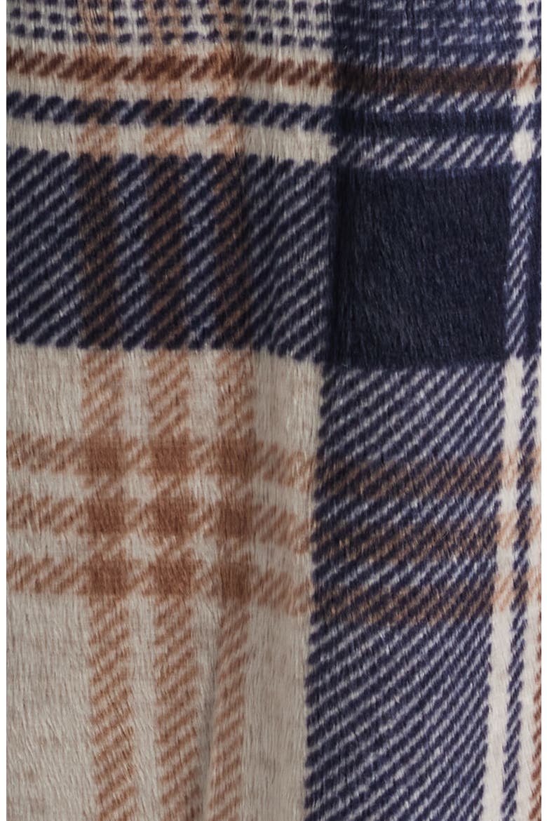 Crossroads Long Sleeve Henley & Plaid Fleece Pajama Pants Set, Alternate, color, COFFEE
