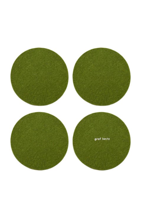 Bierfilzl Merino Wool Round Coaster Solid 4 Pack