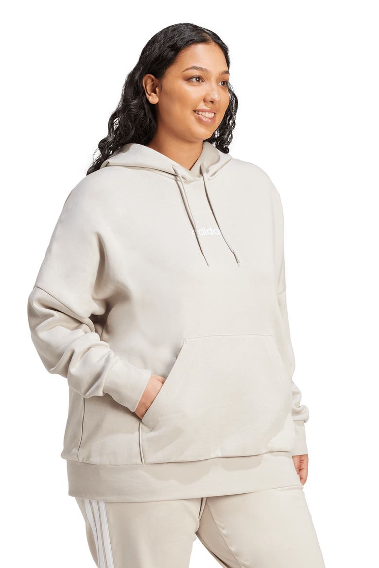 Fleece Hoodie, Alternate, color, WONDER ALUMINA/WHITE