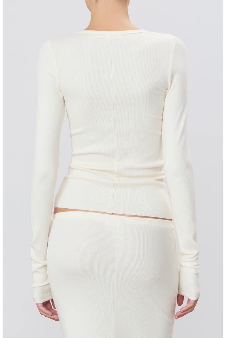 Long Sleeve Fitted T-Shirt, Alternate, color, CREAM