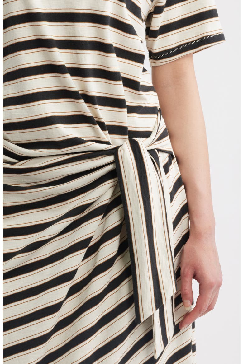 The Slub Stripe T-Shirt Maxi Dress, Alternate, color, CREAM MULTI