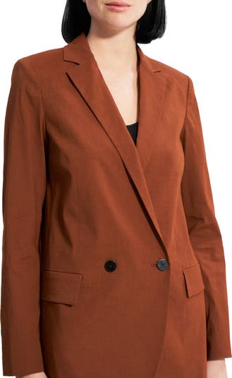 Double Breasted Linen Blend Jacket