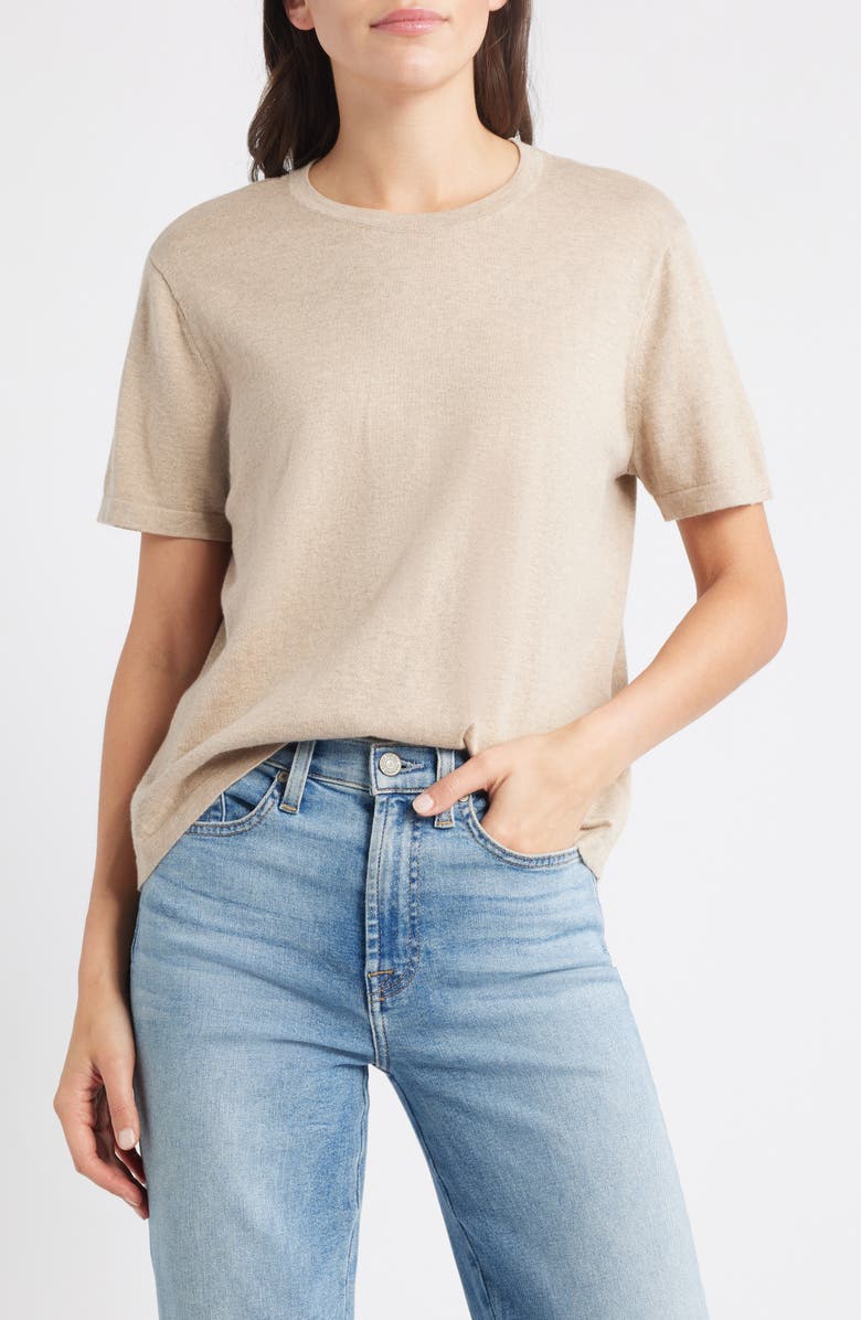 Rails Cotton & Cashmere Top, Main, color, Heather Oat