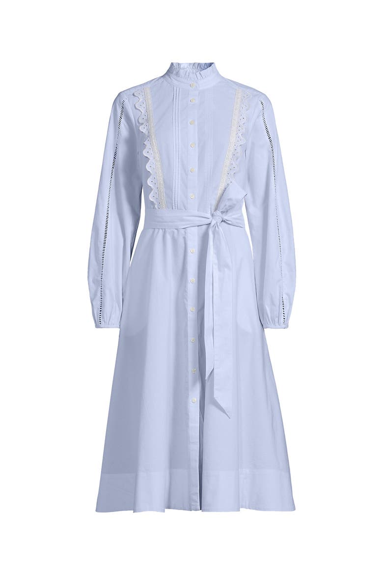 Perfect Button Front Shirt Dress, Alternate, color, Clear Blue Sky Mini Stripe