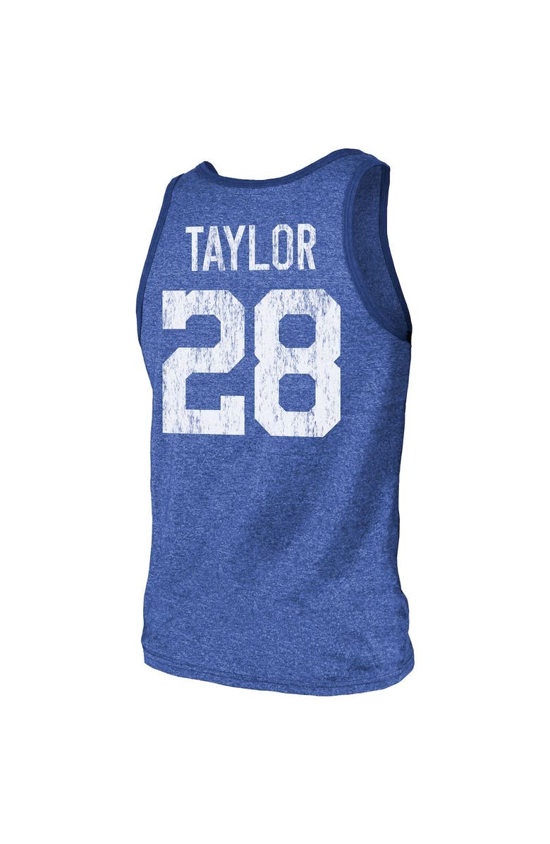 Majestic Threads Men's Majestic Threads Jonathan Taylor Heathered Royal Indianapolis Colts Player Name & Number Tri-Blend Tank Top, Alternate, color, Royal