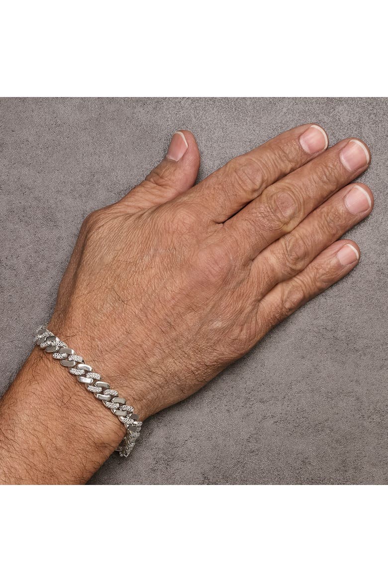 Silver 1/2 Cttw Diamond Cuban Curb Chain Bracelet, Alternate, color, Silver