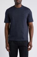Emporio Armani Grid Pattern Cotton Sweater