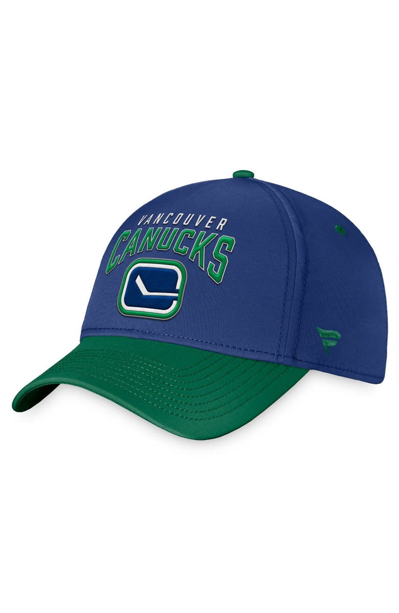 FANATICS Men's Fanatics Branded Blue/Green Vancouver Canucks Fundamental 2-Tone Flex Hat, Main, color, 