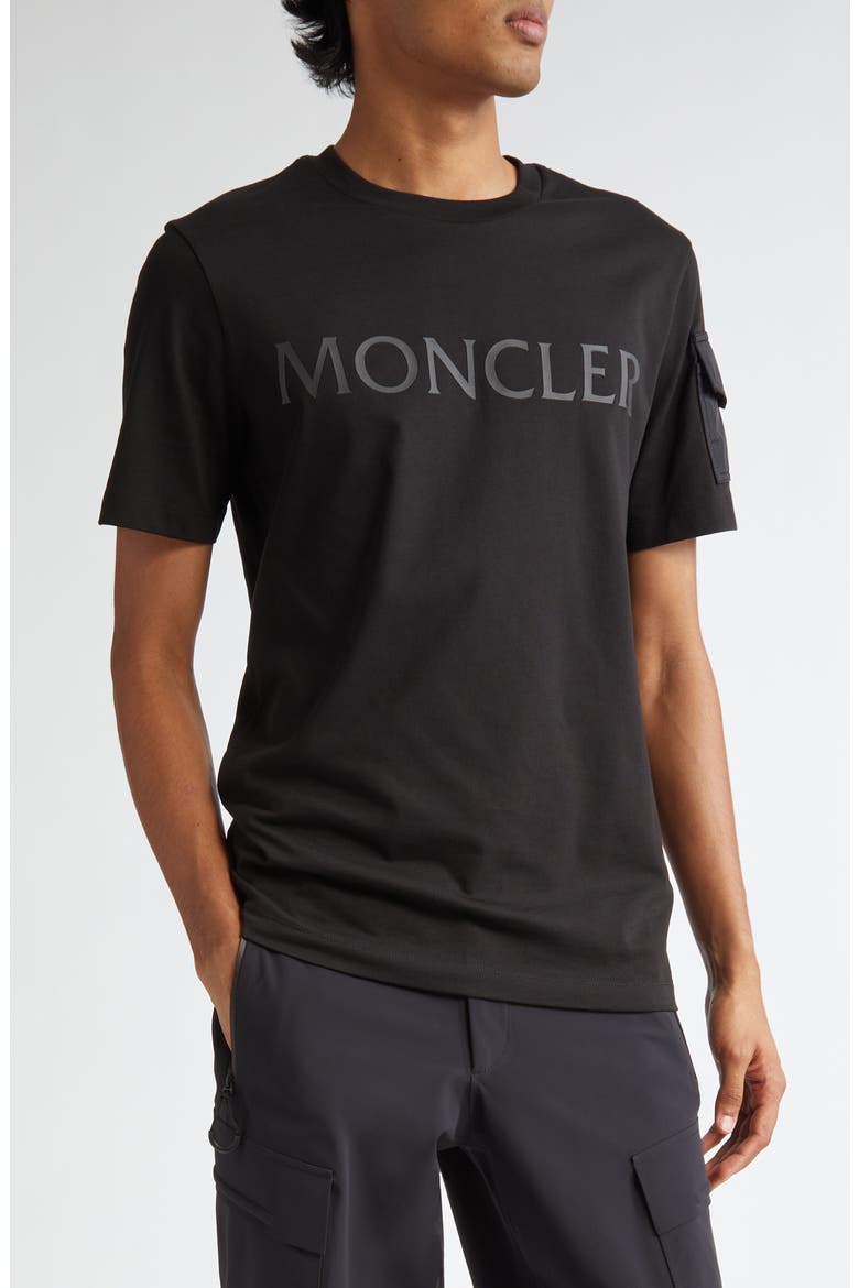 Logo Pocket Cotton T-Shirt, Main, color, BLACK