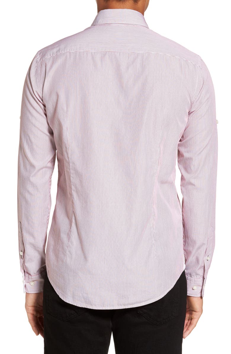 BOSS Hugo Boss Rog Stripe Trim Fit Sport Shirt, Alternate, color,