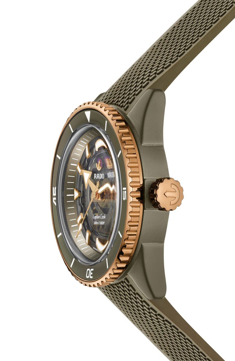 RADO Captain Cook Rubber Strap Watch, 43mm, Alternate, color, 