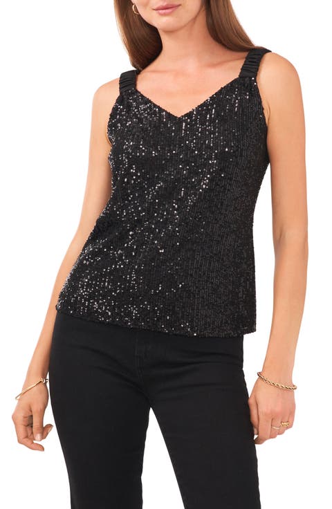Sequin Satin Strap Tank