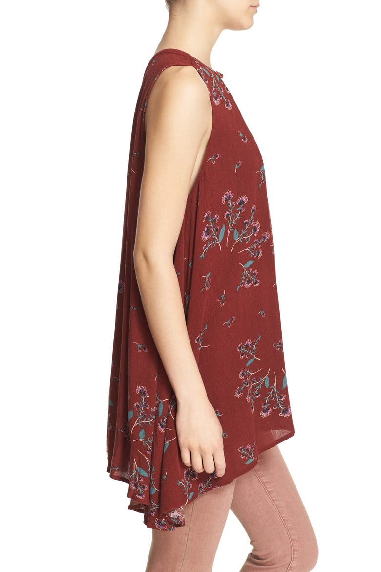 'Tree Swing' Sleeveless Tunic, Alternate, color, CRIMSON