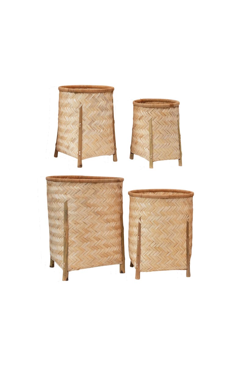 Storied Home Woven Baskets with Legs, Natural, Set of 4, Main, color, 