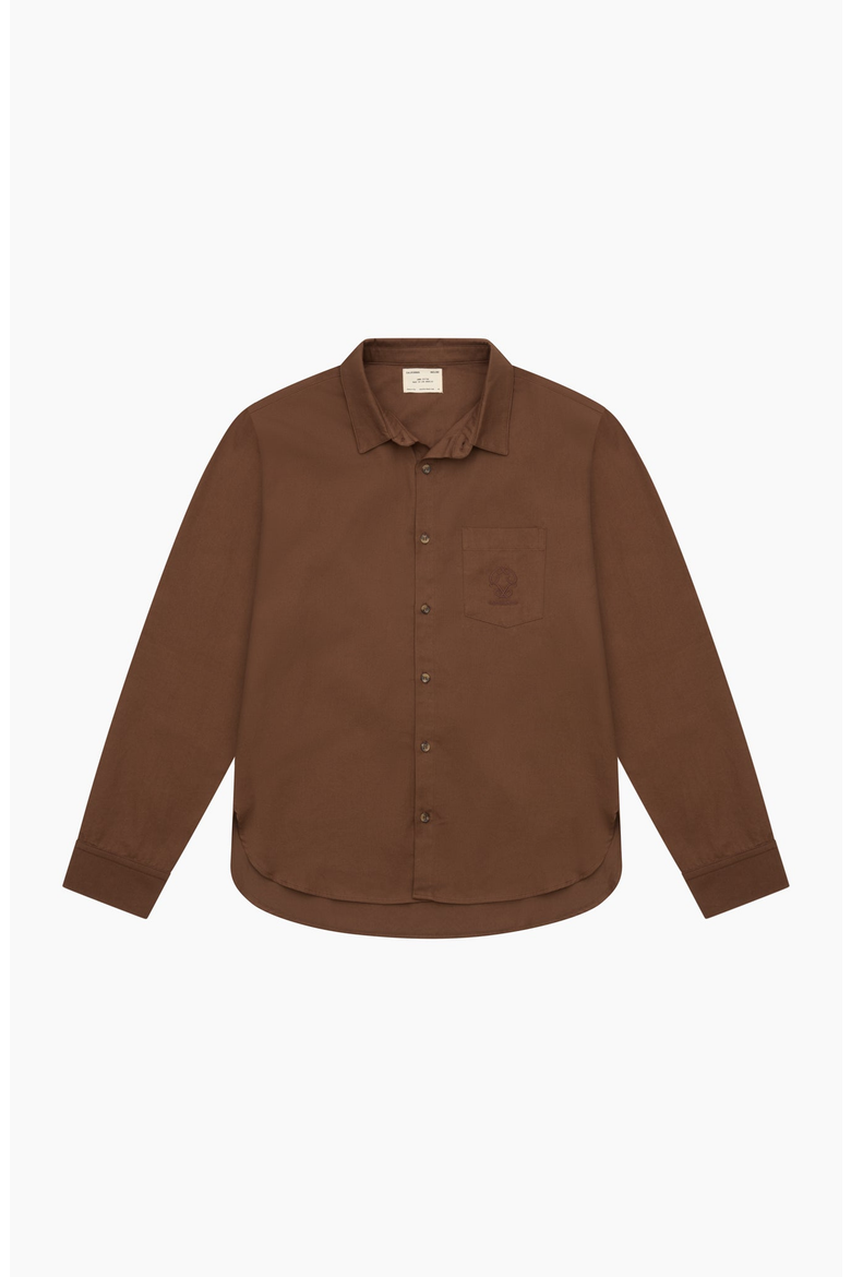 Oversized Button Down Shirt, Main, color, Rich Umber