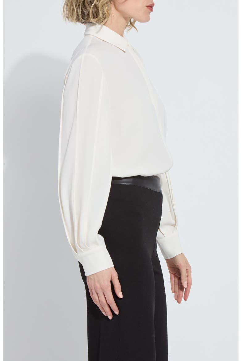 Ivette Pleated Balloon Sleeve Button-Up Shirt, Alternate, color, NATURAL PEARL
