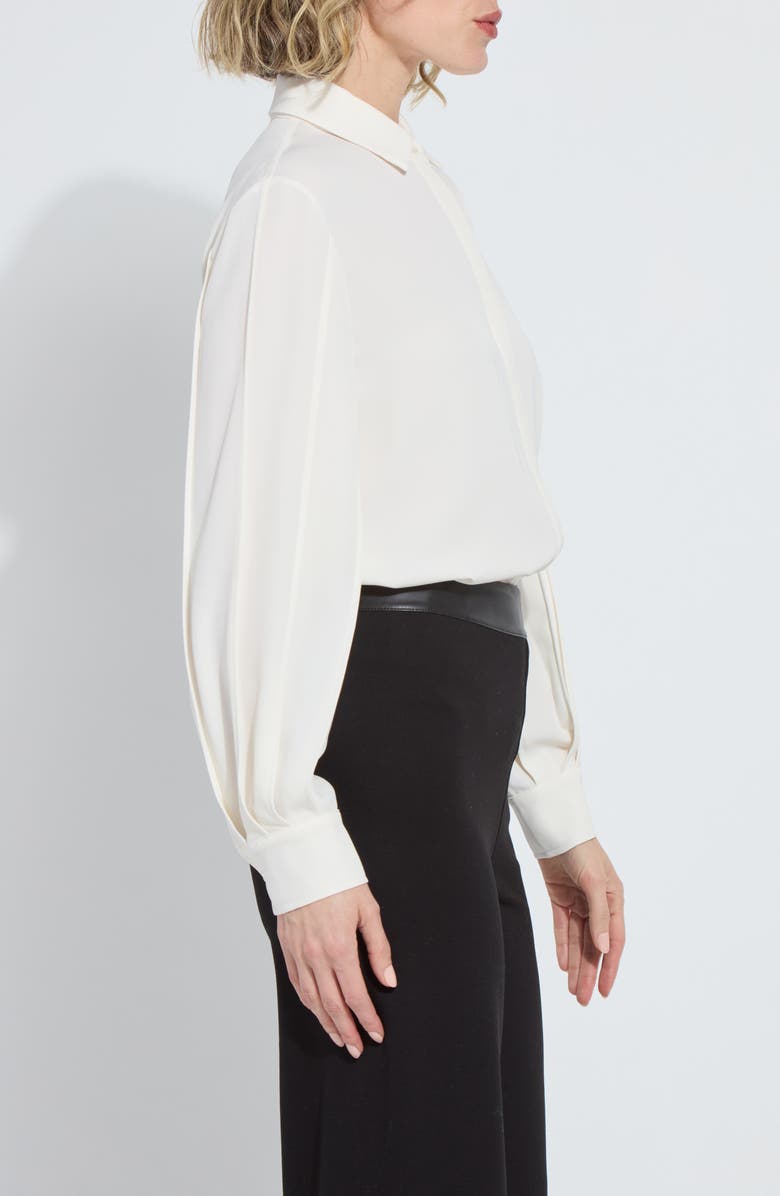 Lysse Ivette Pleated Balloon Sleeve Button-Up Shirt, Alternate, color, Natural Pearl