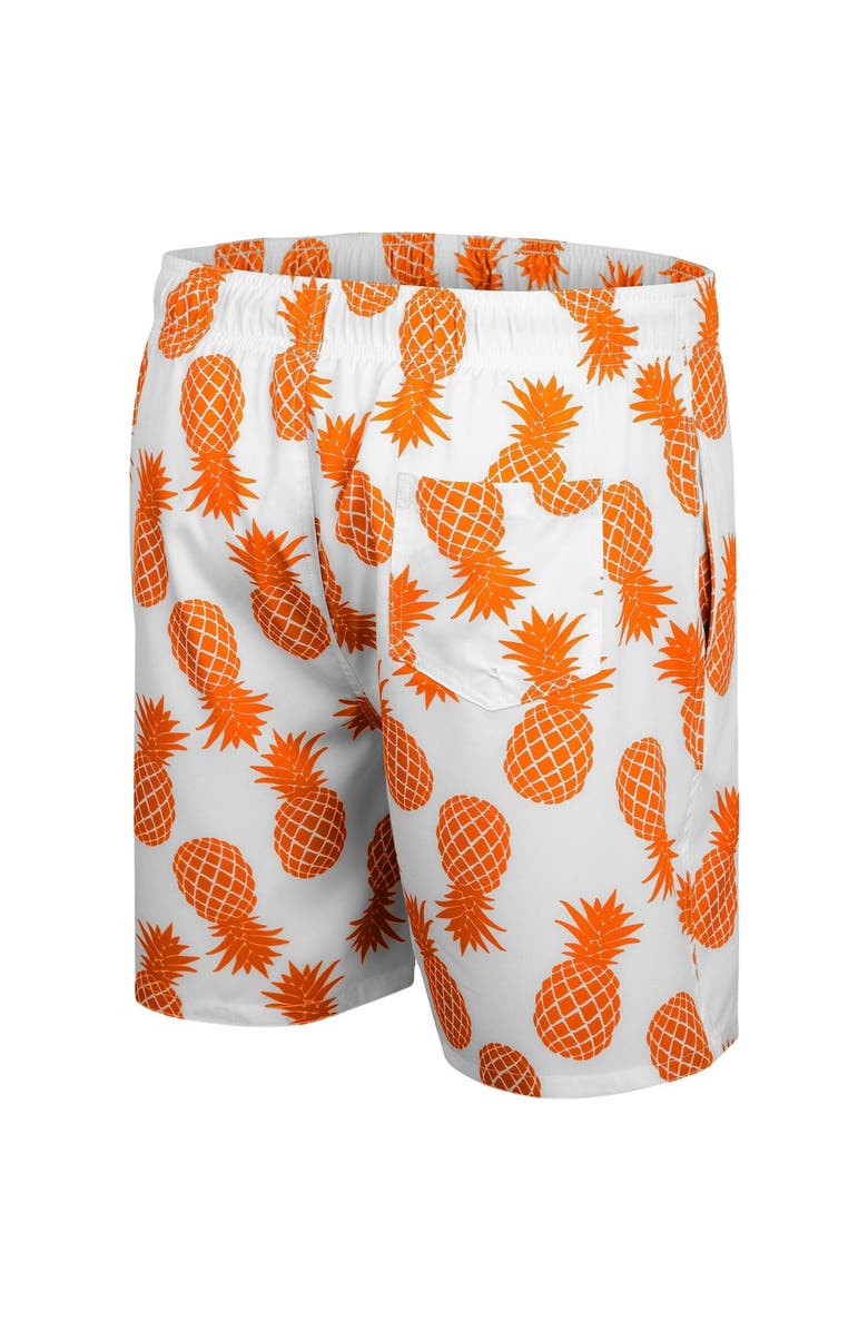 COLOSSEUM Men's Colosseum White/Orange Clemson Tigers Pineapple Swim Shorts, Alternate, color, White