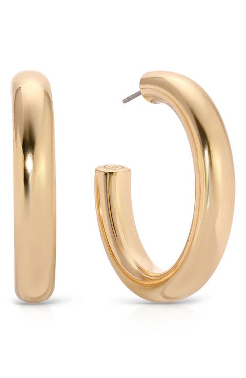 Medium Thick Classic Hoop Earrings