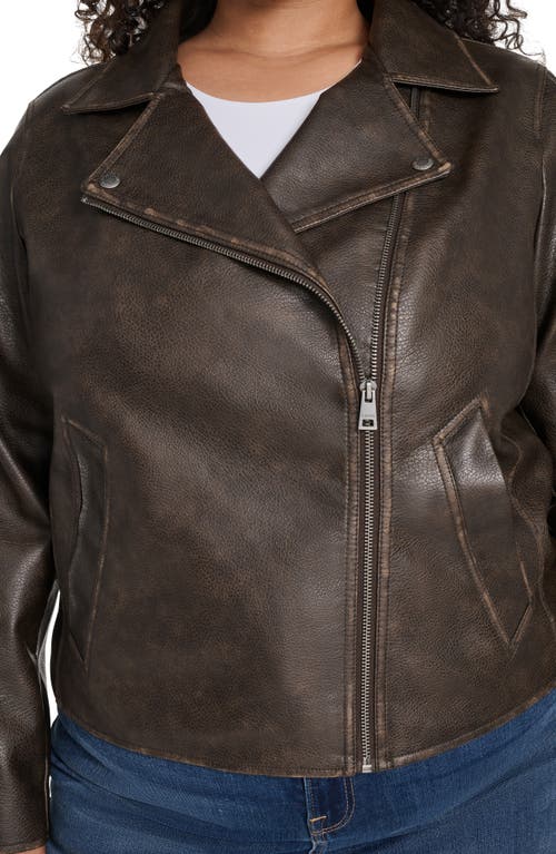 Levi's Plus Size Long Sleeve Moto Jacket In Brown