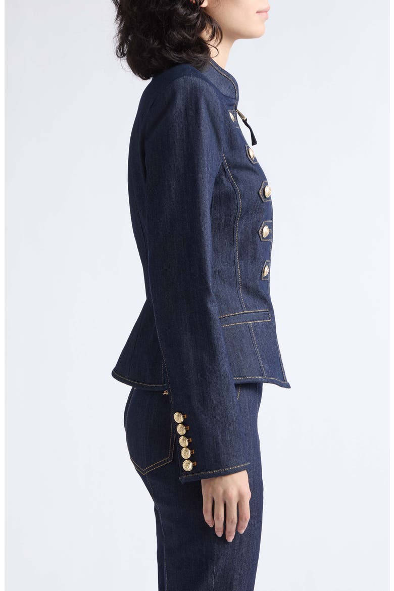 Abbot Military Denim Jacket, Alternate, color, INDIGO