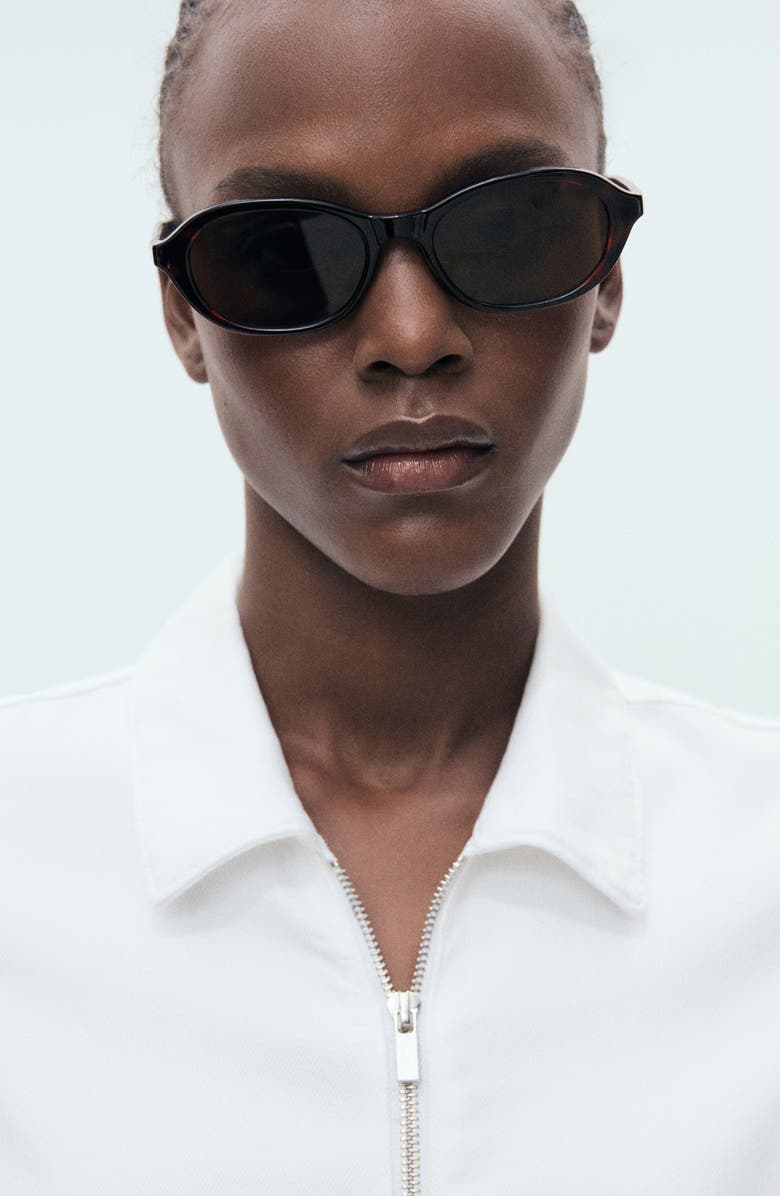 MANGO Belted Denim Jumpsuit, Alternate, color, 