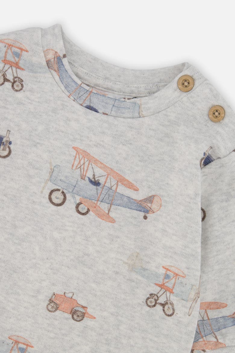 Organic Cotton Airplanes Pants and Long Sleeve Top Set, Alternate, color, Beige Printed Airplanes