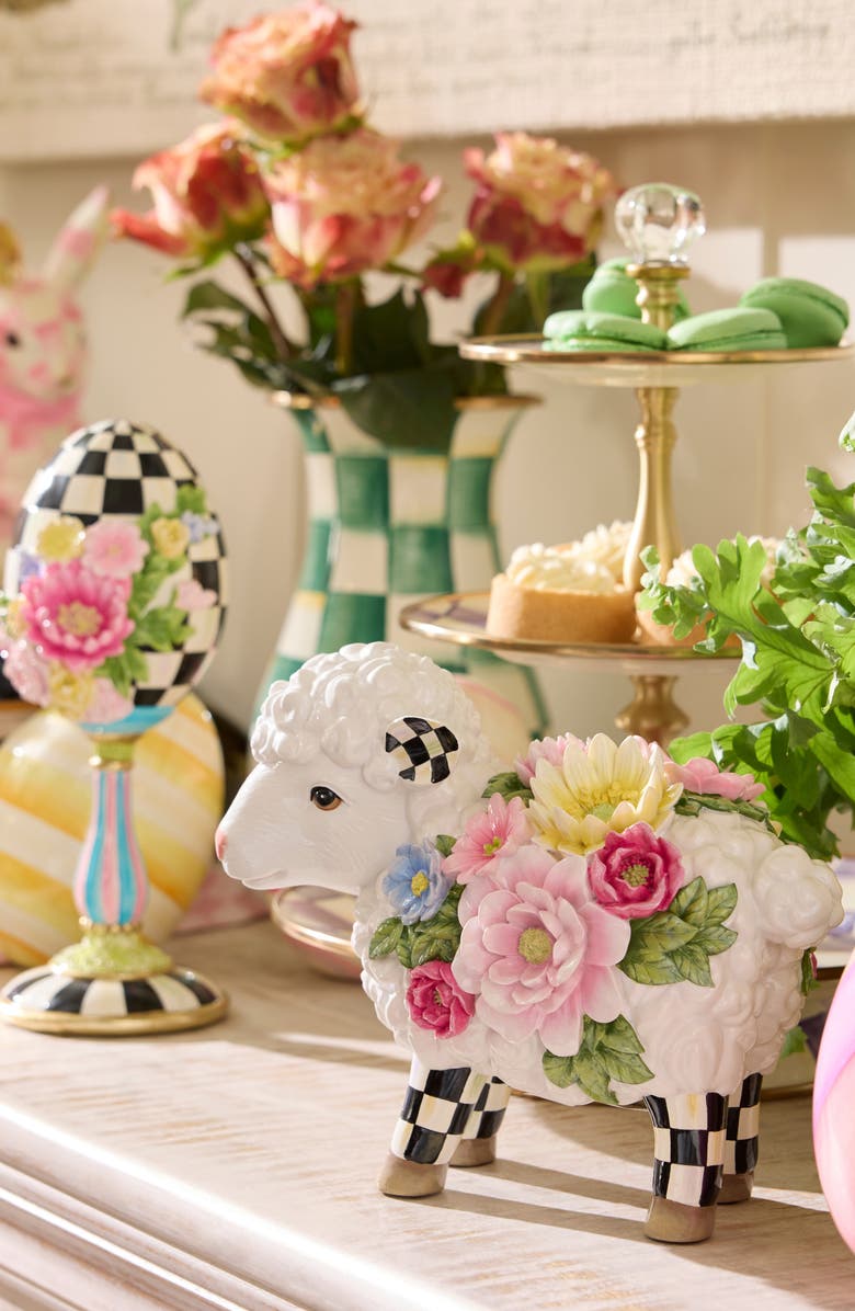 MACKENZIE CHILDS Frolic Spring Lamb Figurine, Alternate, color, White