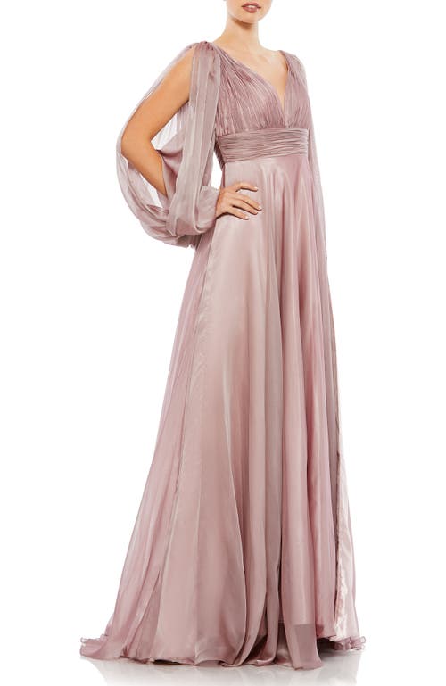 MAC DUGGAL MAC DUGGAL CHIFFON OPEN SLEEVE A LINE GOWN