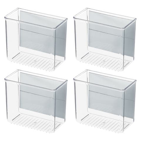 Magnetic Organizer Bins for Laundry Room - Set of 4 - Clear