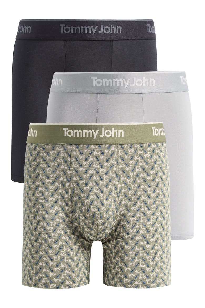 3-Pack Second Skin 6-Inch Stretch Modal Boxer Briefs, Main, color, BLACK MONUMENT GOLF CARTS