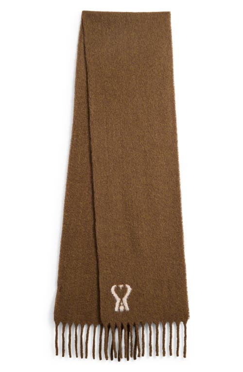 Ami Alexandre Mattiussi Ami Paris Laine Scarf In Brown