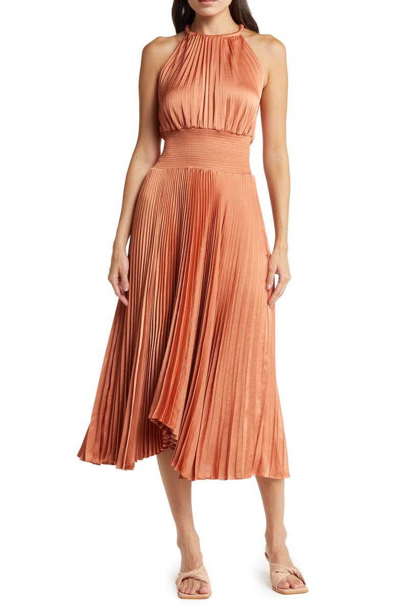 A.L.C. Renzo II Pleated Sleeveless Midi Dress, Main, color, 