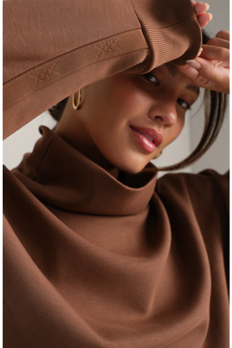 DreamGlow Mock Neck Top, Alternate, color, CHESTNUT BROWN