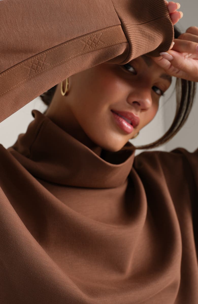 Rhone DreamGlow Mock Neck Top, Alternate, color, Chestnut Brown