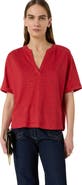 GERARD DAREL Miora Linen V-Neck T-Shirt