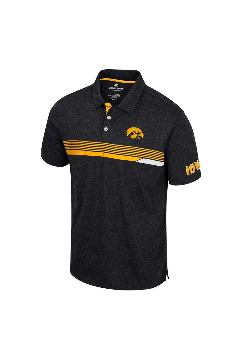 COLOSSEUM Men's Colosseum  Black Iowa Hawkeyes No Problemo Polo, Alternate, color, 