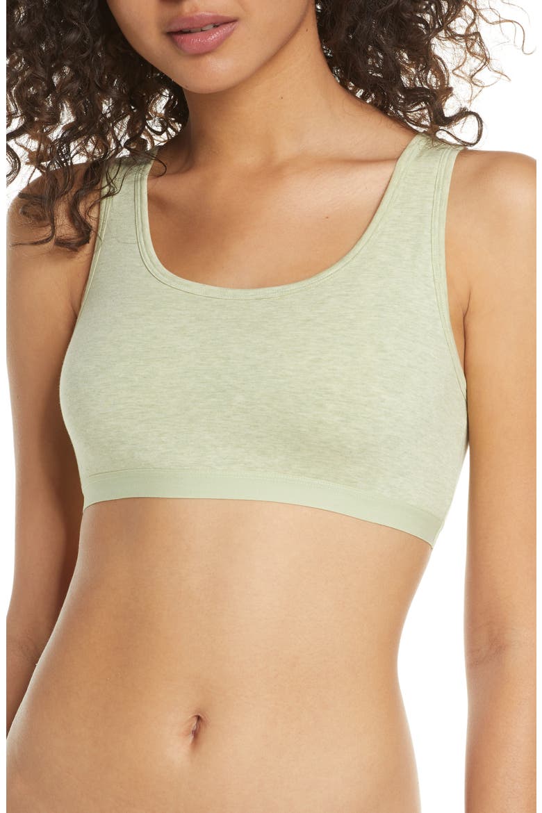 Scoop Neck Knit Bralette, Main, color, ALO ALOE
