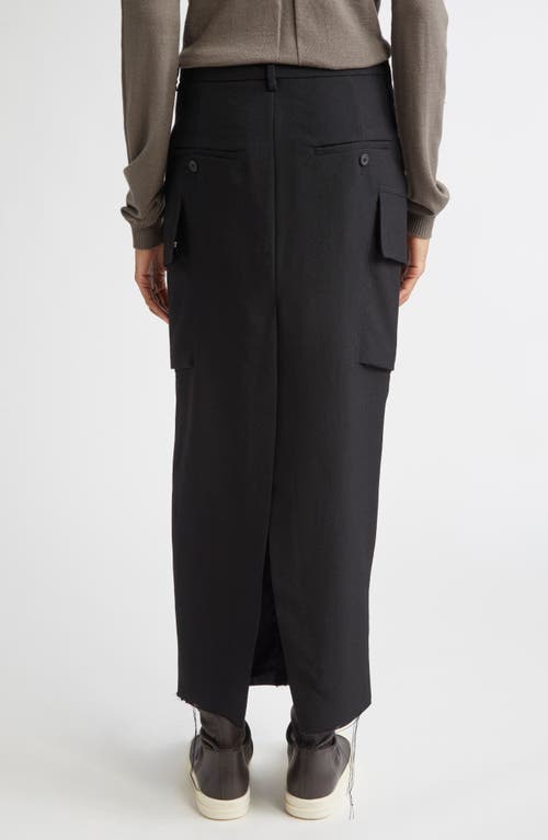 Rick Owens Firbanks Virgin Wool Twill Cargo Skirt In Blue
