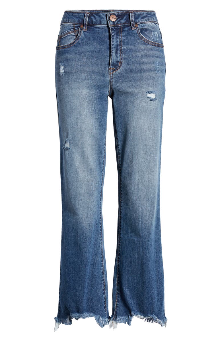 1822 Denim High Waist Raw Hem Jeans, Alternate, color,