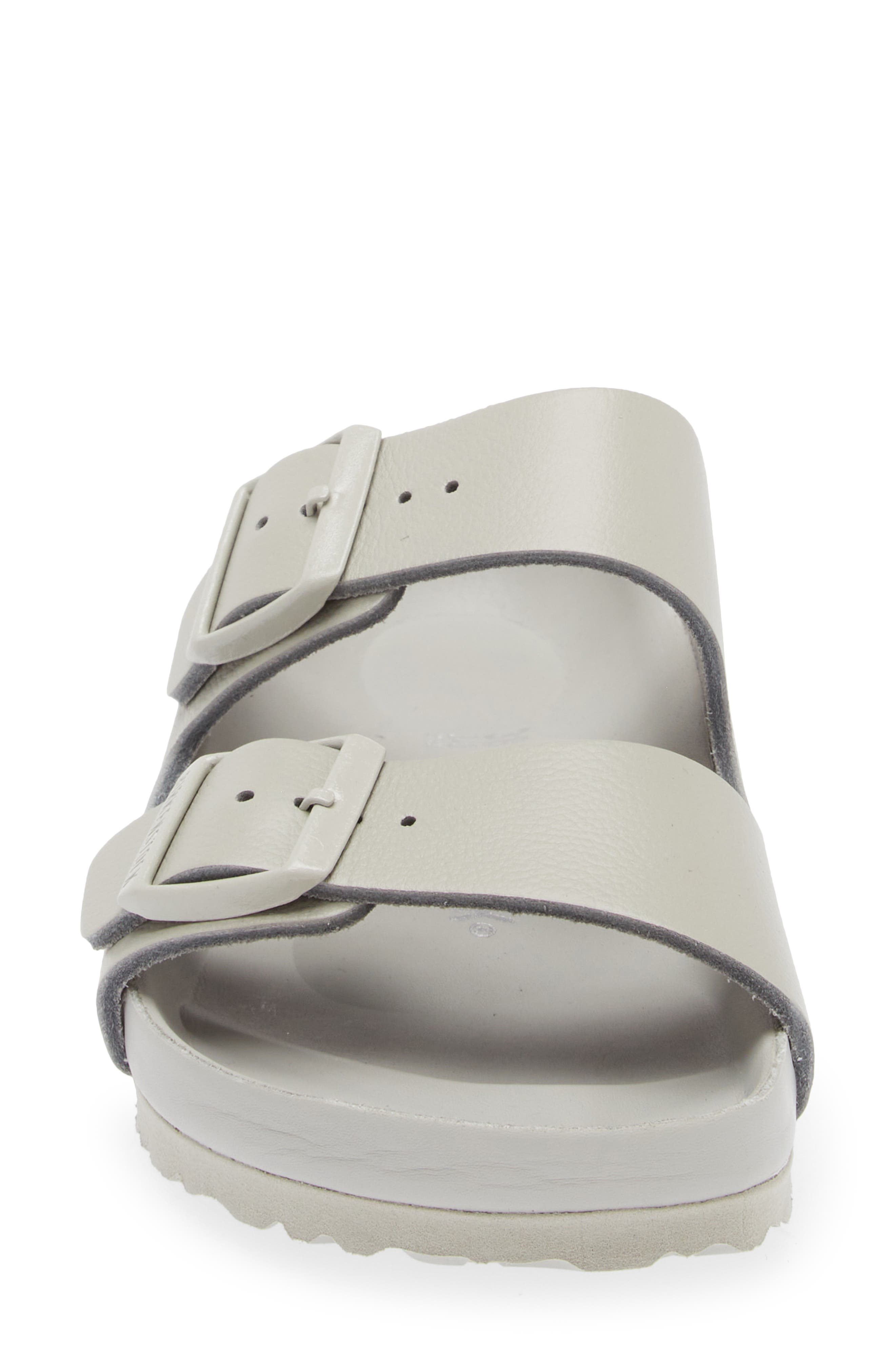 Birkenstock Arizona Exquisite Leather Slide Sandal, Alternate, color, Mineral Gray