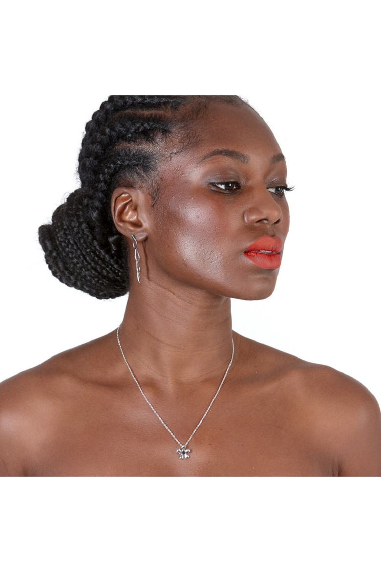 Petal Drop Earrings, Alternate, color, Sterling Silver