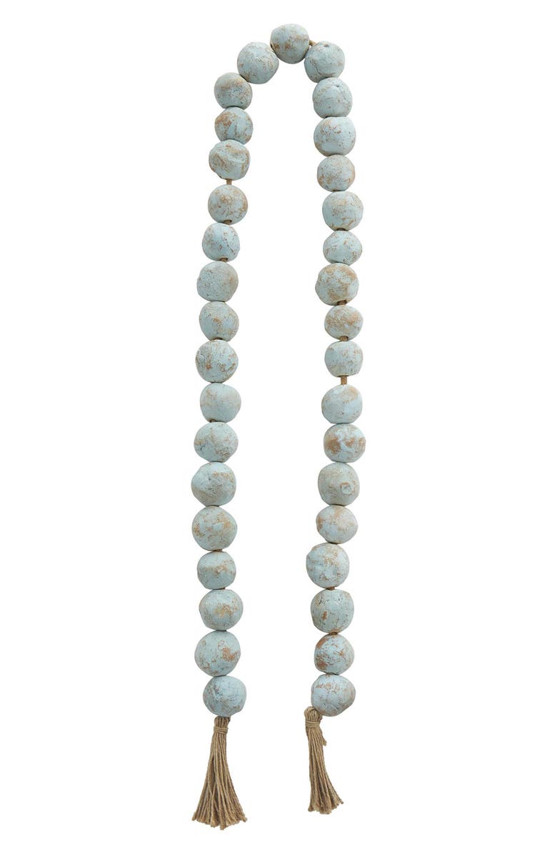 WILLOW ROW Ceramic & Tassel Garland, Alternate, color, Teal