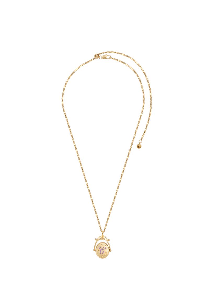 C Initial Cornflower Gold Spinner Chain Necklace, Alternate, color, Gold